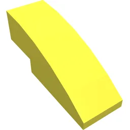 Brick Curved 3 x 1 No Studs / Bright Light Yellow
