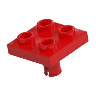 Lego Plate Special 2 x 2 with Pin on Bottom / Red