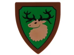 Shield Triangular with Forestmen Deer Head, Black Border Print