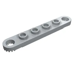 Technic Plate 1 x 6 with Toothed Ends / Light Bluish Gray