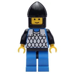 Knight (Scale Mail on Blue) - Black Arms, Blue Legs, Black Chin-Guard