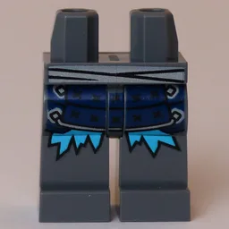 Hips and Dark Bluish Gray Legs with Light Bluish Grey Belt, Dark Blue Armor, Azure Icicles Print / Dark Bluish Gray