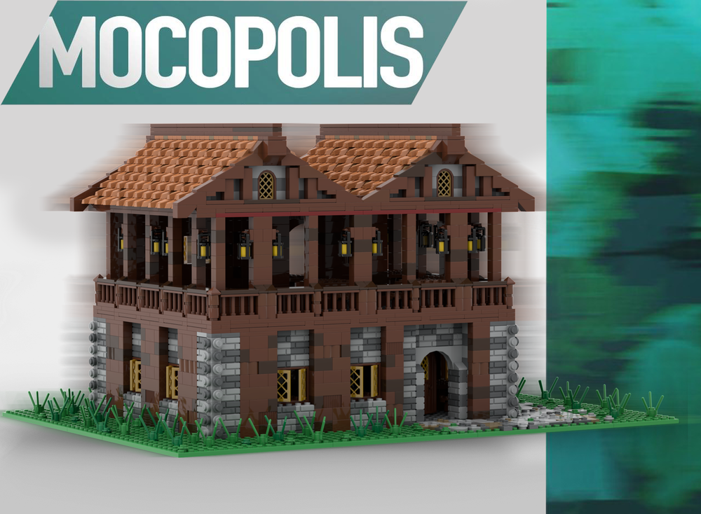 Lego Medieval 2-story cafe