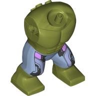 Lego Body Giant, No Head, Hulk with Sand Blue Pants pattern, Armor print / Olive Green