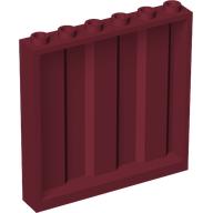 Lego Panel 1 x 6 x 5 [Vertical Corrugated] / Dark Red