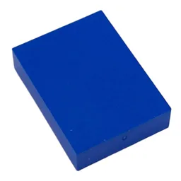 Modulex Tile 3 x 4 with White 'q' Print, without Internal Supports / Modulex Tile Blue