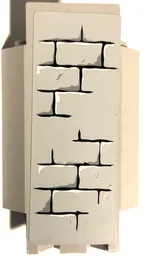 Panel 3 x 3 x 6 Corner Wall with Bricks, Black Mortar and White Highlights Pattern F (Sticker) - Set 7094