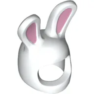 Costume / Mask, Rabbit / Bunny Ears with Bright Pink Auricles Print / White