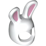 Lego Costume / Mask, Rabbit / Bunny Ears with Bright Pink Auricles Print