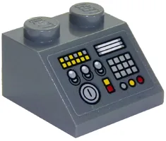 Slope 45 2 x 2 with 3 Levers, Key Lock and Controls Pattern (Sticker) - Set 70910