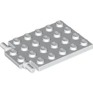 Plate Special 4 x 6 with Trap Door Hinge [Long Pins] / White