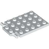 Lego Plate Special 4 x 6 with Trap Door Hinge [Long Pins] / White