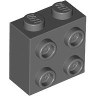 Lego Brick Special 1 x 2 x 1 2/3 with 4 Studs on 1 Side / Dark Bluish Gray