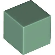 Minifig Head Special, Cube [Plain] / Sand Green