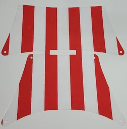 Cloth Sail Assembly of 2 Sails with Red Thick Stripes Pattern