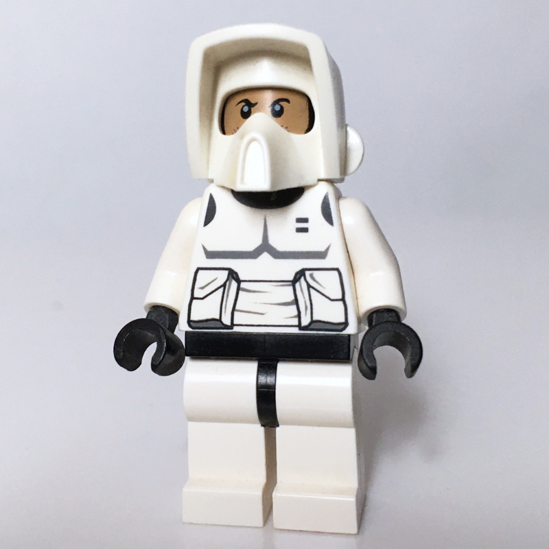 Lego Scout Trooper, Printed Black Head, White Legs