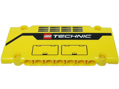Lego Technic, Panel Plate 5 x 11 x 1 with Grilles, Hatches and LEGO TECHNIC Logo Pattern Model Left Side (Sticker) - Set 42009