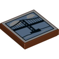 Lego Tile 2 x 2 with Suspension Bridge Print