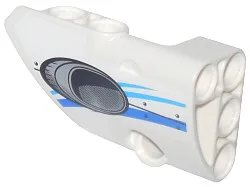 Technic, Panel Fairing # 1 Small Smooth Short, Side A with Curved Blue Stripes and Exhaust Pattern (Sticker) - Set 42025