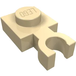 Plate Special 1 x 1 with Clip Vertical [Thin U Clip] / Tan