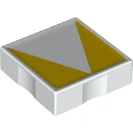 Duplo Tile 2 x 2 with Shape Yellow Inverse Isosceles Triangle Print / White