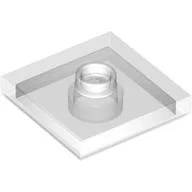Plate Special 2 x 2 with Groove and Center Stud (Jumper) / Trans-Clear