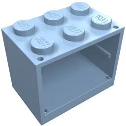 Cupboard 2 x 3 x 2 with Solid Studs / Bright Light Blue