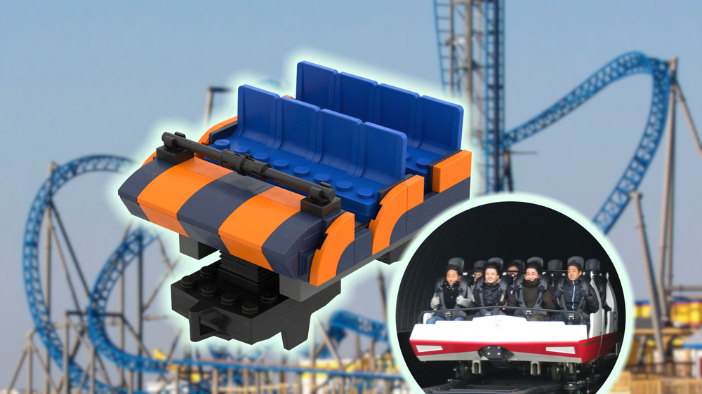 Lego (Fully Functional) Gerstlauer Euro-Fighter - Popular Looping Roller Coaster Train in Minifigure Scale