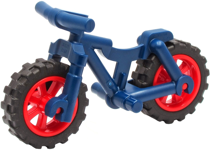 Lego Bicycle Heavy Mountain Bike with Handlebars with Red Wheels and Black Tires (36934 / 50862 / 50861)