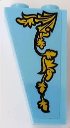 Slope, Inverted 75 2 x 1 x 3 with Gold Leaves Ornament Pattern Side A (Sticker) - Set 75958