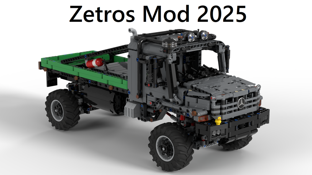 Lego Gearbox, V6 engine, axles Mod for 42129 4x4 Mercedes-Benz Zetros Trial Truck