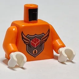 Torso MBA Level 3 Logo Print, Orange Arms, White Hands / Orange