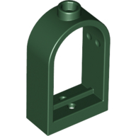 Lego Window 1 x 2 x 2 2/3 with Rounded Top / Dark Green