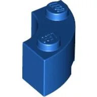 Brick Round Corner 2 x 2 Macaroni with Stud Notch / Blue