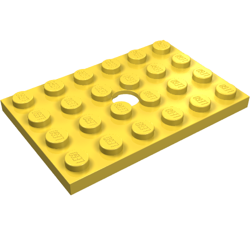 Lego Plate Special 4 x 6 with Hole / Yellow