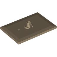 Lego Tile Special 6 x 4 with Beveled Edges and 5mm Pin (Train Bogie Plate) / Dark Tan