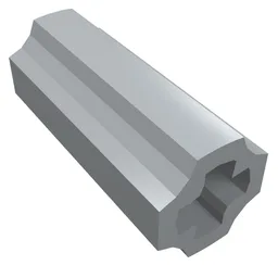 Technic Axle Connector Smooth [with x Hole + Orientation] / Light Bluish Gray