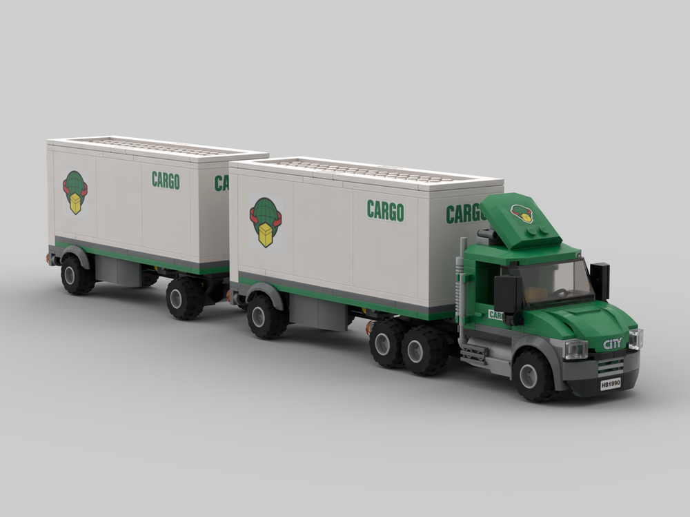 Lego Cargo Truck & Double Trailers