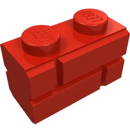 Brick Special 1 x 2 with Masonry Brick Profile / Red