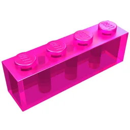 Brick 1 x 4 / Trans-Dark Pink