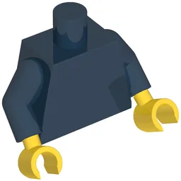 Torso, Windsurfer in Yellow Circles Front, '2011 The LEGO Store Lone Tree, CO' Back Print, Dark Blue Arms, Yellow Hands / Dark Blue