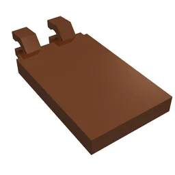 Tile Special 2 x 3 with 2 Clips [Angled Clips] / Reddish Brown
