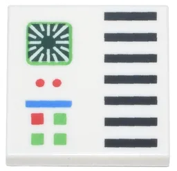 Tile 2 x 2 with Control Panel Buttons, Black Lines Print