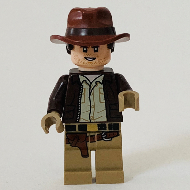 Lego Indiana Jones in Dark Brown Jacket, Tan Shirt, Dark Tan Hands