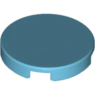 Tile Round 2 x 2 with Bottom Stud Holder / Medium Azure