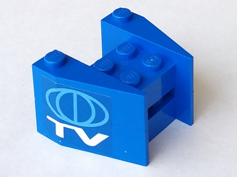Lego Stickered Assembly 4 x 3 x 2  with TV Globe Logo Pattern on Both Sides (Stickers) - Set 6553