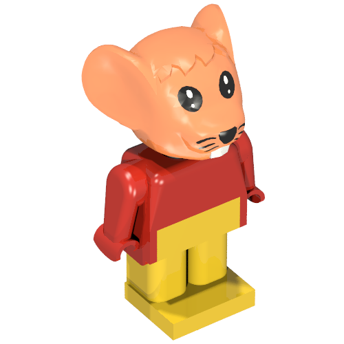 Lego Fabuland Figure Mouse 1 [Maximillian] / Red