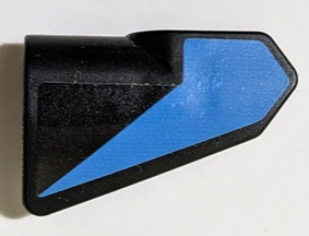 Lego Technic, Panel Fairing # 8 Very Small Smooth Short, Side B with Dark Azure Tapered Stripe Pattern (Sticker) - Set 42162