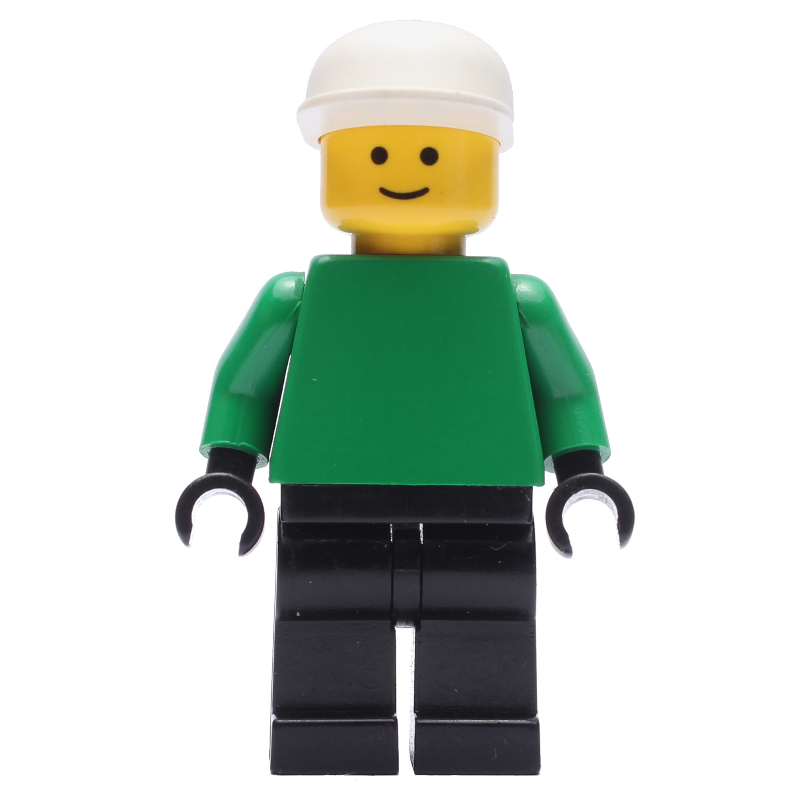 Lego Soccer Player Goalie Green Torso, Black Legs, White Cap
