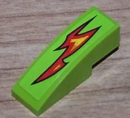 Slope, Curved 3 x 1 with Red Fire Pattern Model Right (Sticker) - Set 8199